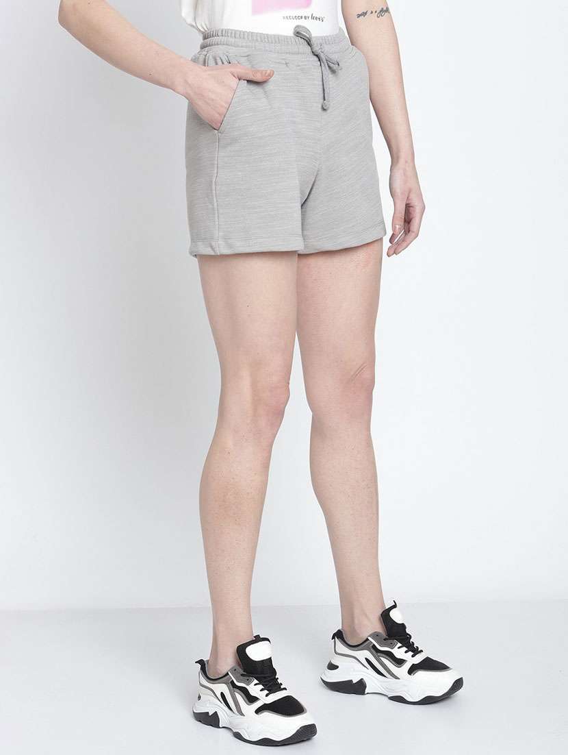 drawstring waist solid regular shorts - 19950656 -  Standard Image - 1