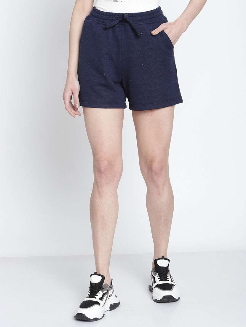 drawstring waist solid regular shorts