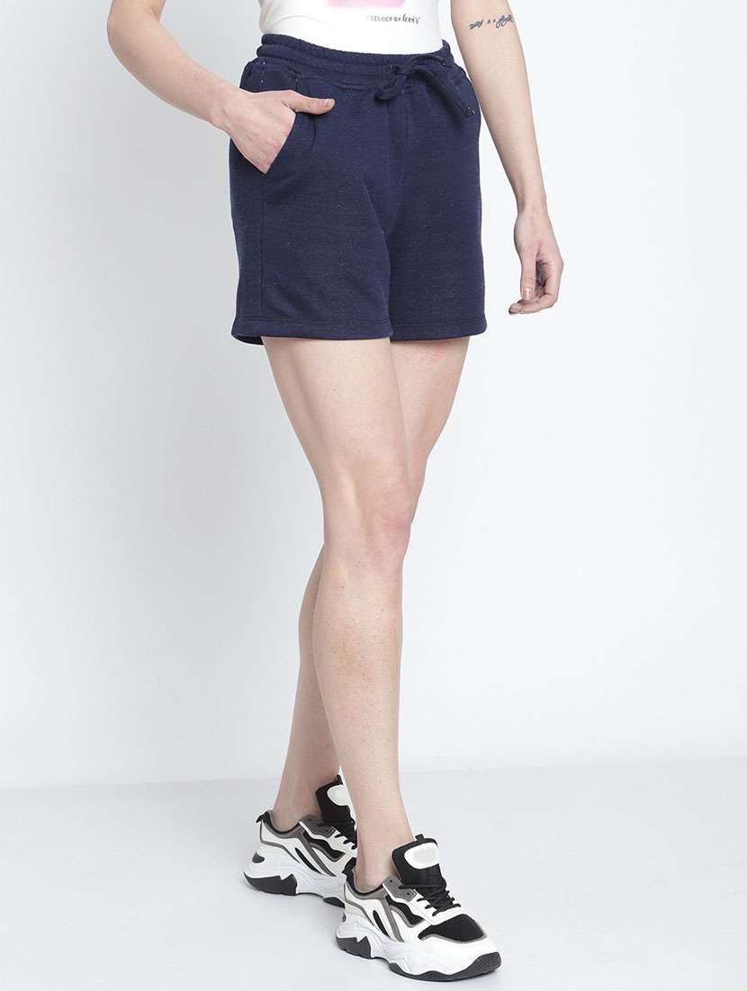 drawstring waist solid regular shorts - 19950658 -  Standard Image - 1