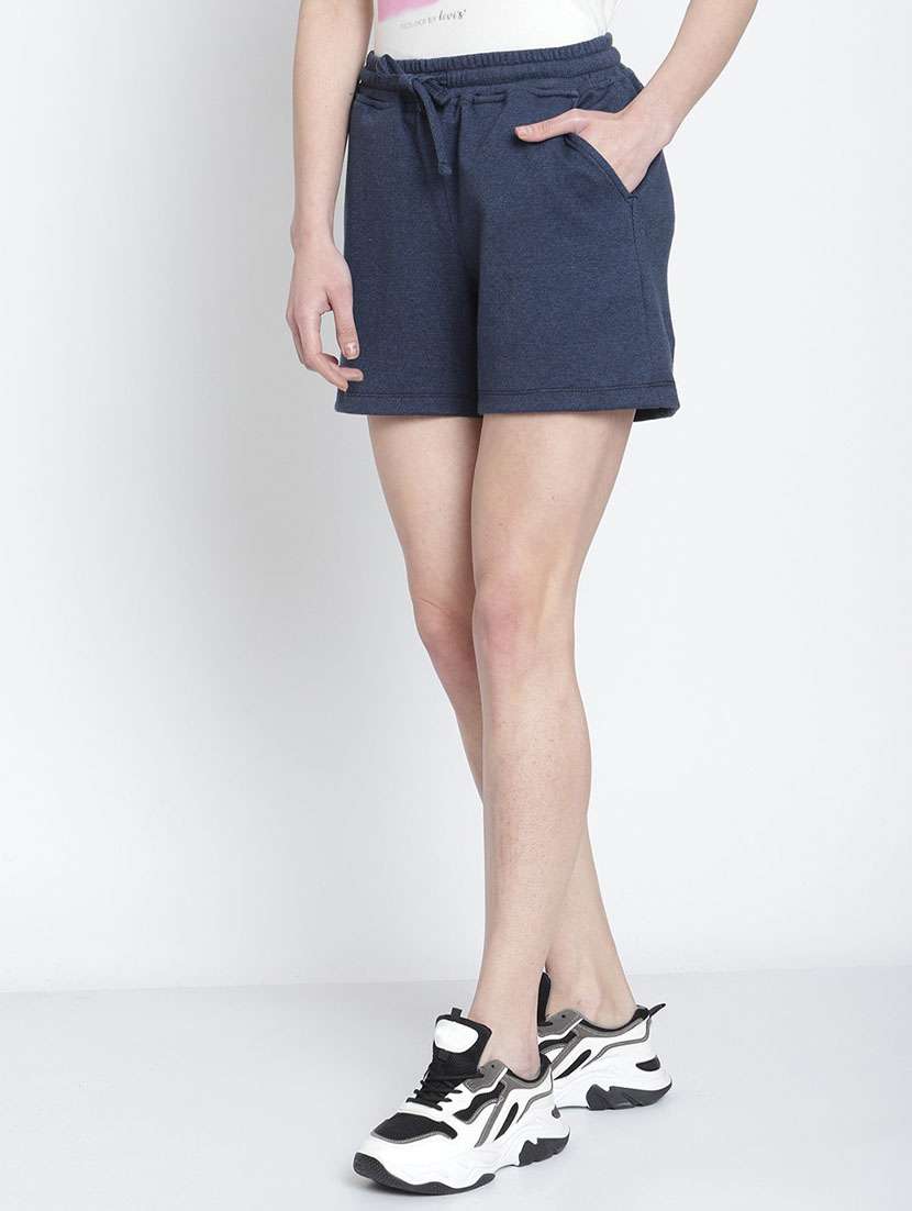 drawstring waist solid regular shorts - 19950661 -  Standard Image - 1