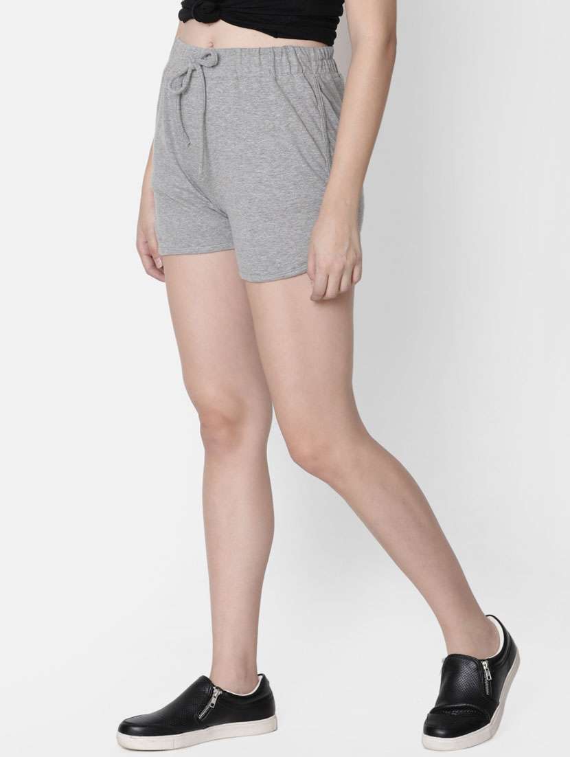 mid rise solid regular shorts - 19950712 -  Standard Image - 1