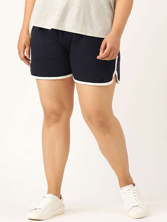 mid rise solid regular shorts