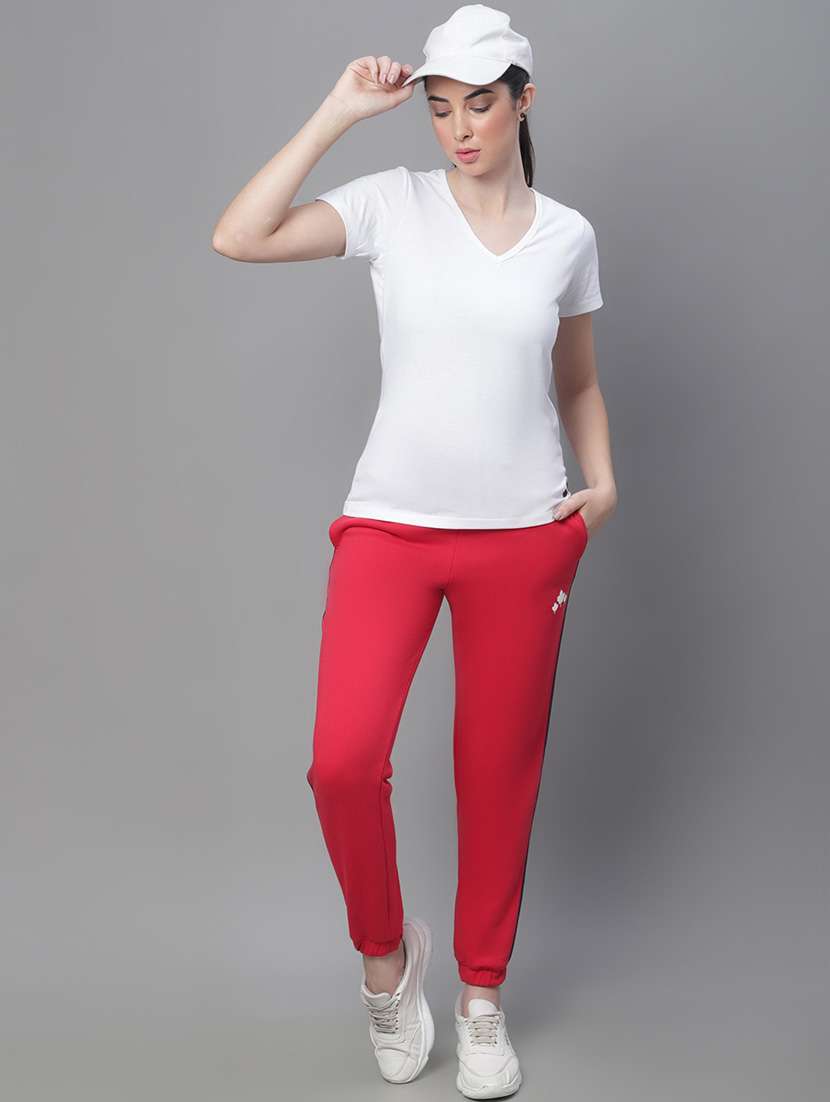 red cotton blend track pants - 19950734 -  Standard Image - 4