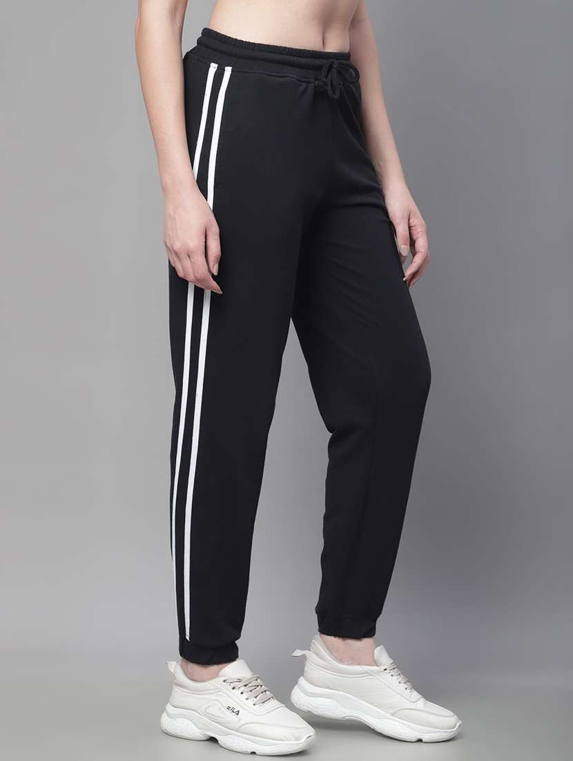 black cotton blend track pants - 19950738 -  Standard Image - 1