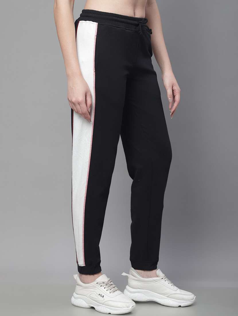 black cotton blend track pants - 19950743 -  Standard Image - 1