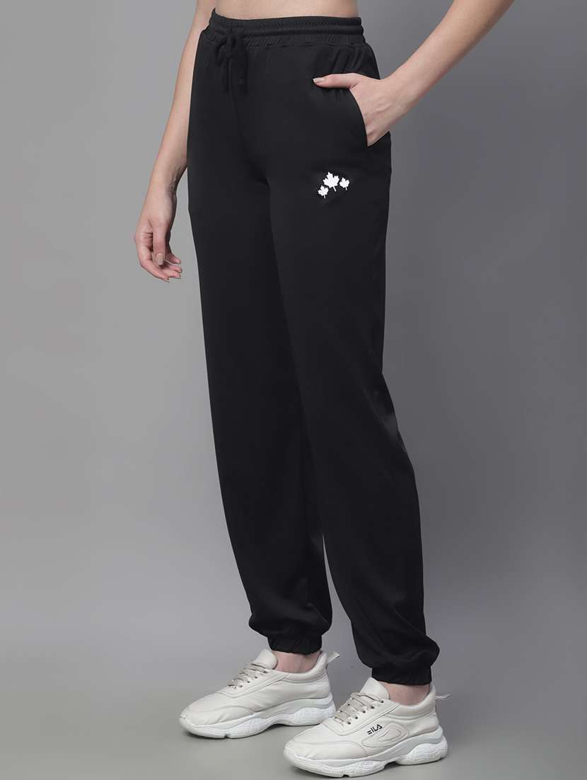 black cotton blend track pants - 19950751 -  Standard Image - 1