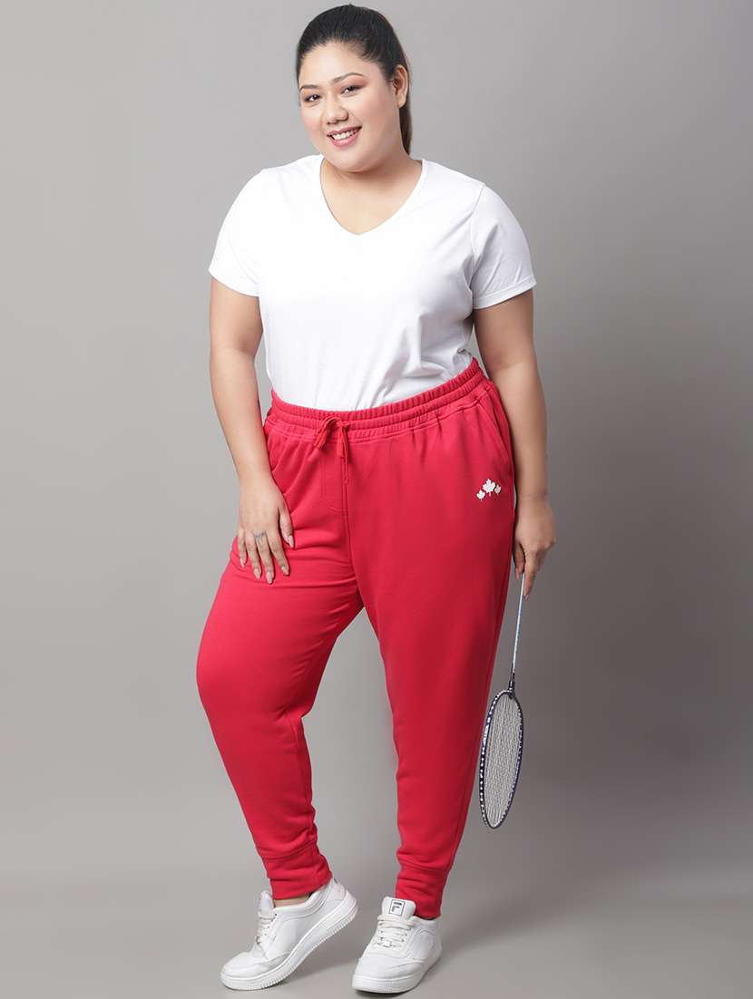 red cotton track pants - 19950756 -  Standard Image - 4