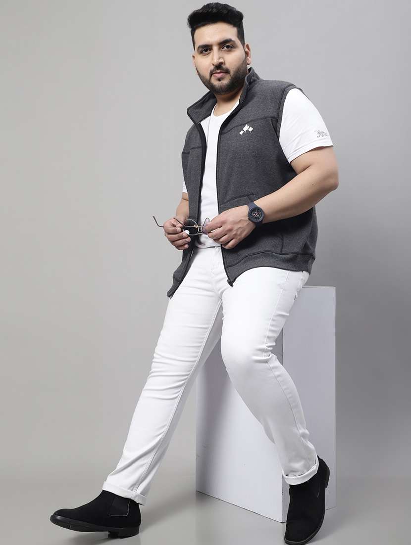 solid cotton casual jacket - 19950775 -  Standard Image - 4