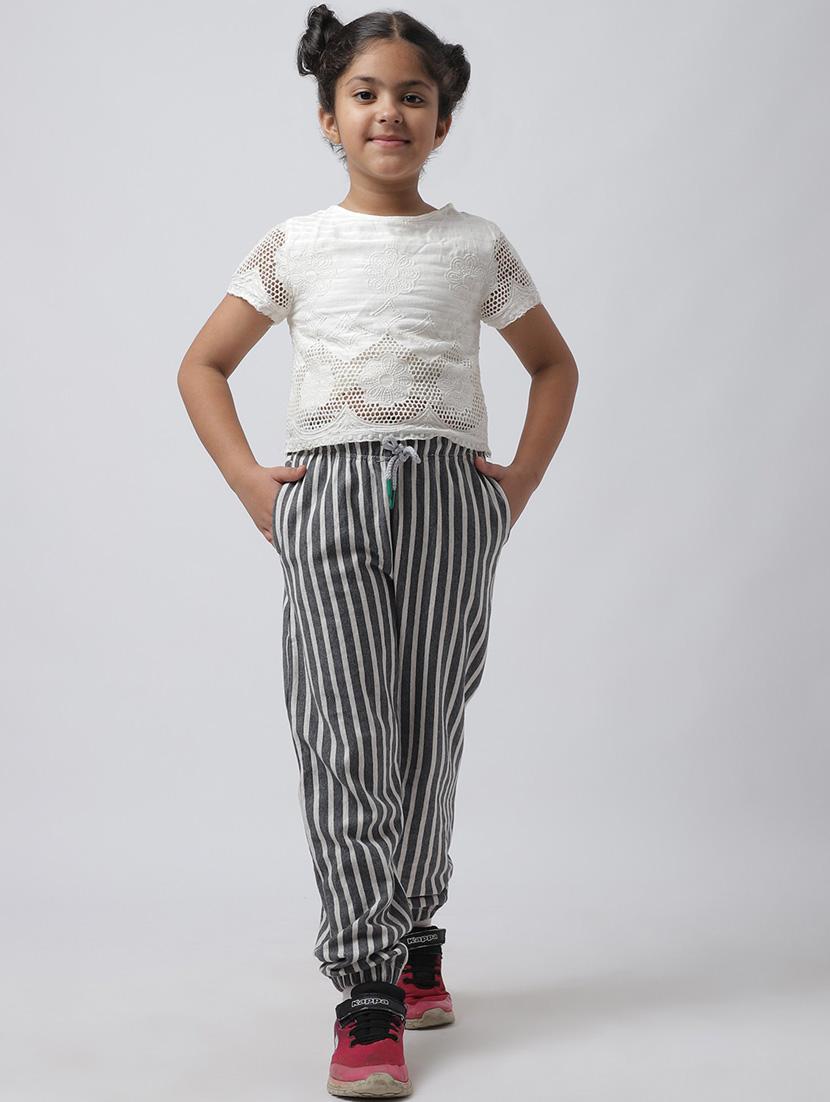girls striped cotton track pants - 19950796 - Standard Image - 4