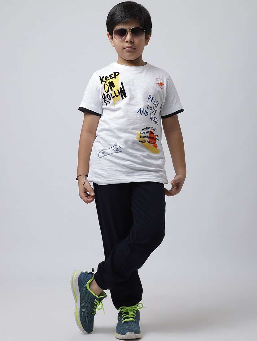 boys solid cotton track pants - 19950803 -  Standard Image - 4