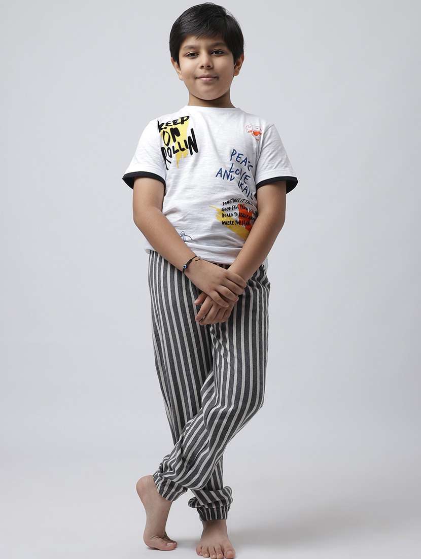boys striped cotton track pants - 19950805 -  Standard Image - 4