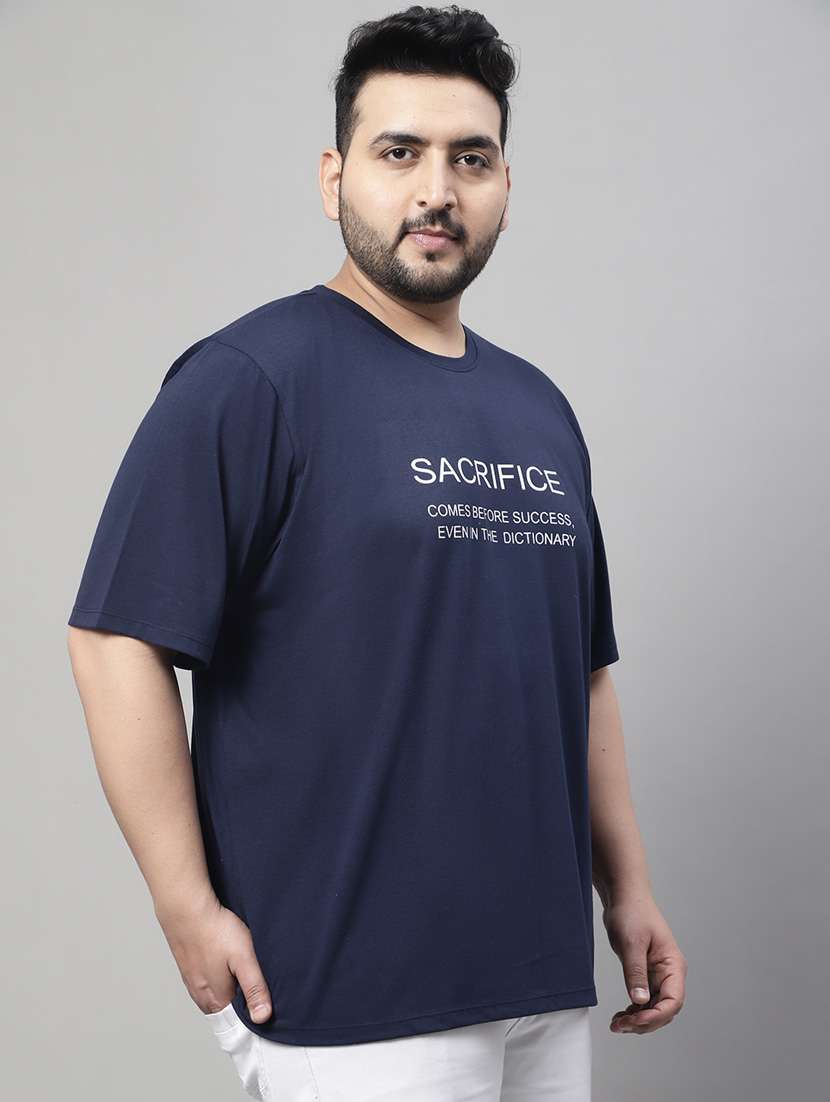 men chest print plus size t-shirt - 19950813 -  Standard Image - 1