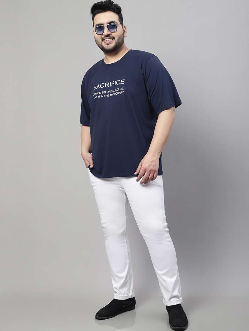 men chest print plus size t-shirt - 19950813 -  Standard Image - 4