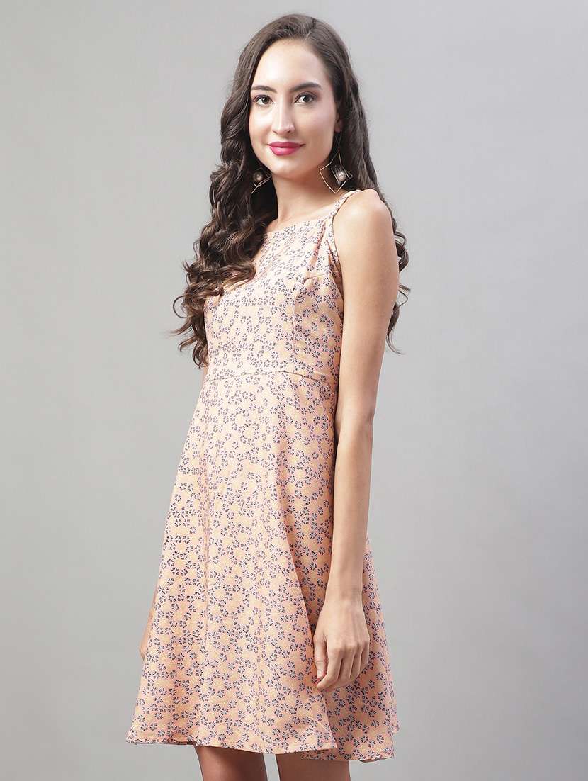 women's micro print dress - 19950837 - Standard Image - 1
