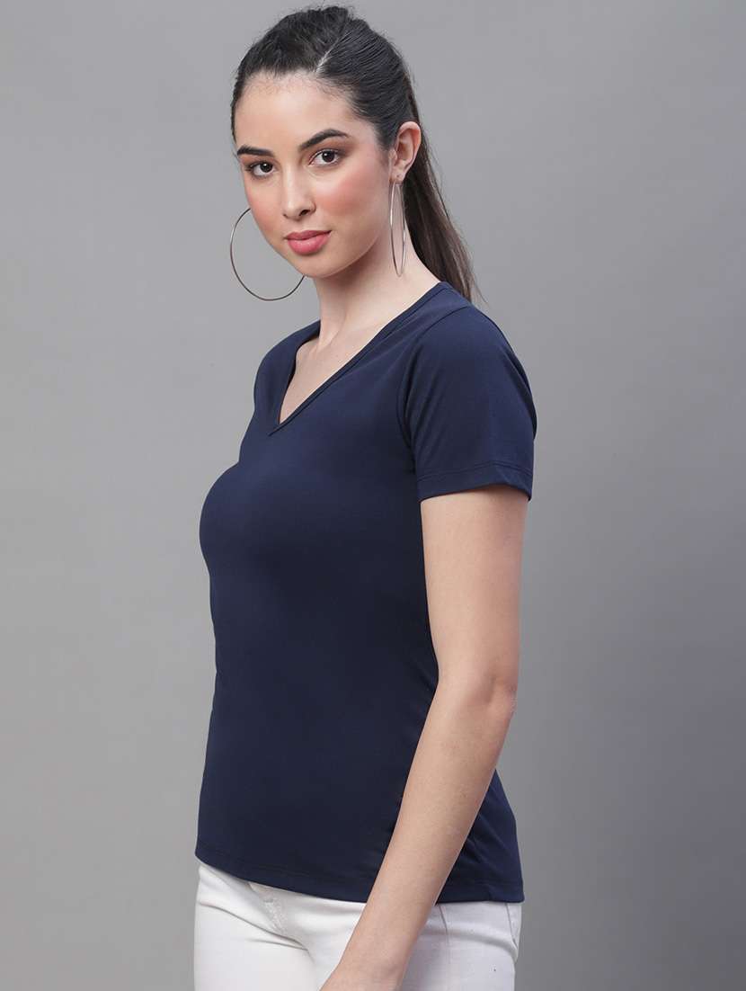 women's plain v neck t-shirt - 19950847 -  Standard Image - 1