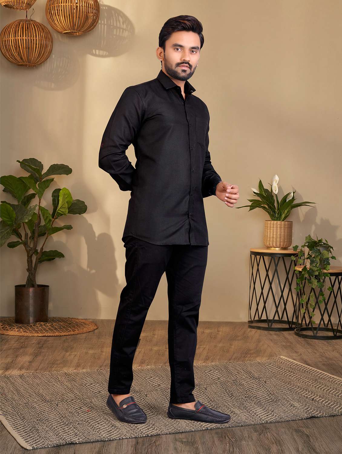 mens solid casual shirt - 19950916 -  Standard Image - 1