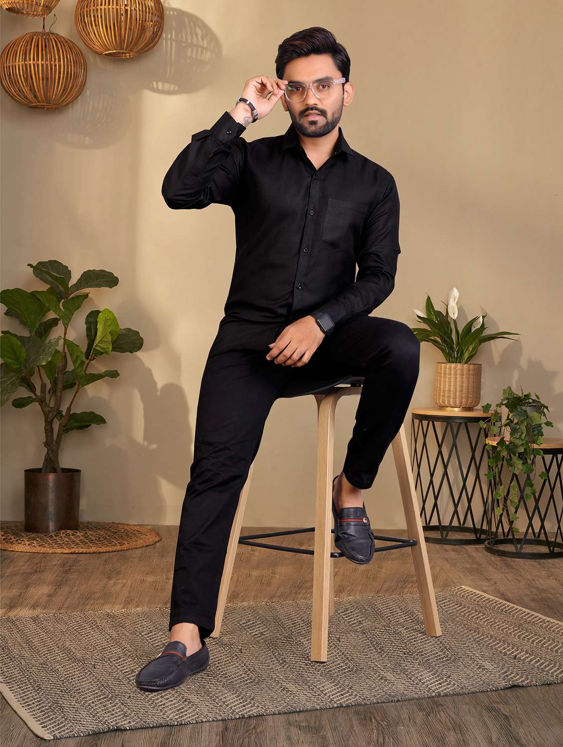 mens solid casual shirt - 19950916 -  Standard Image - 4