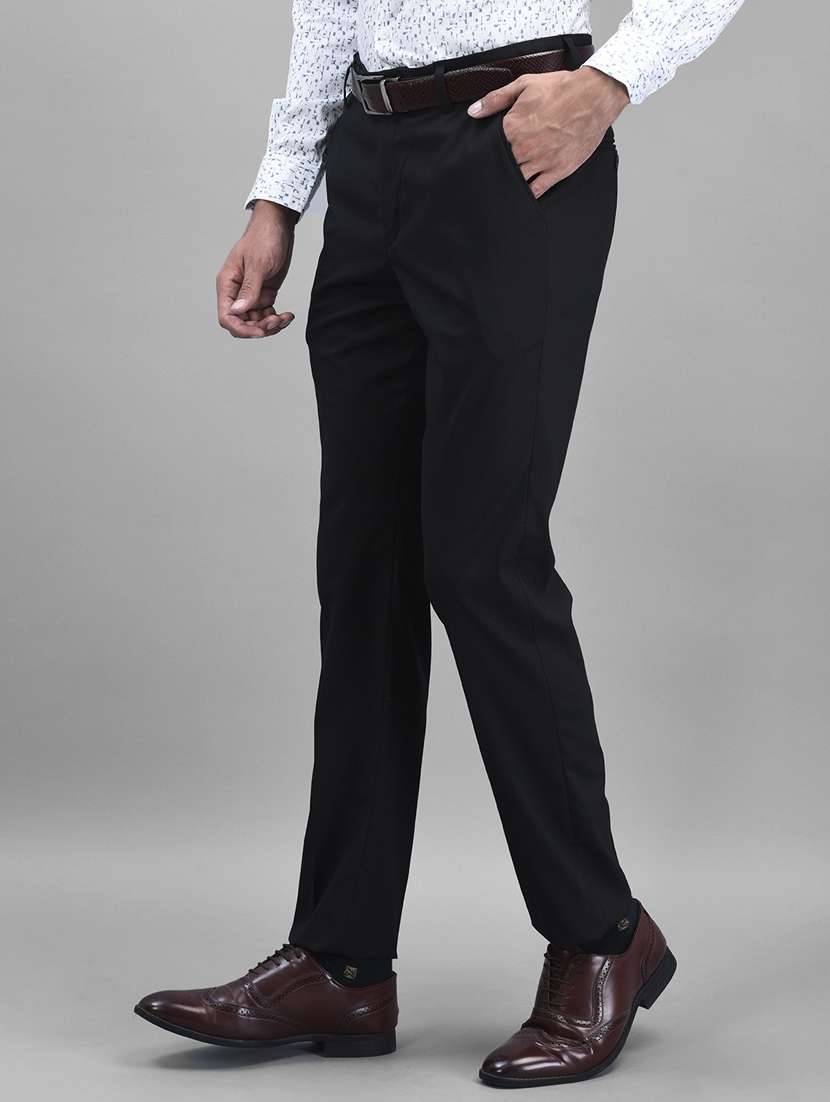 men's solid flat front formal trouser - 19950922 -  Standard Image - 1