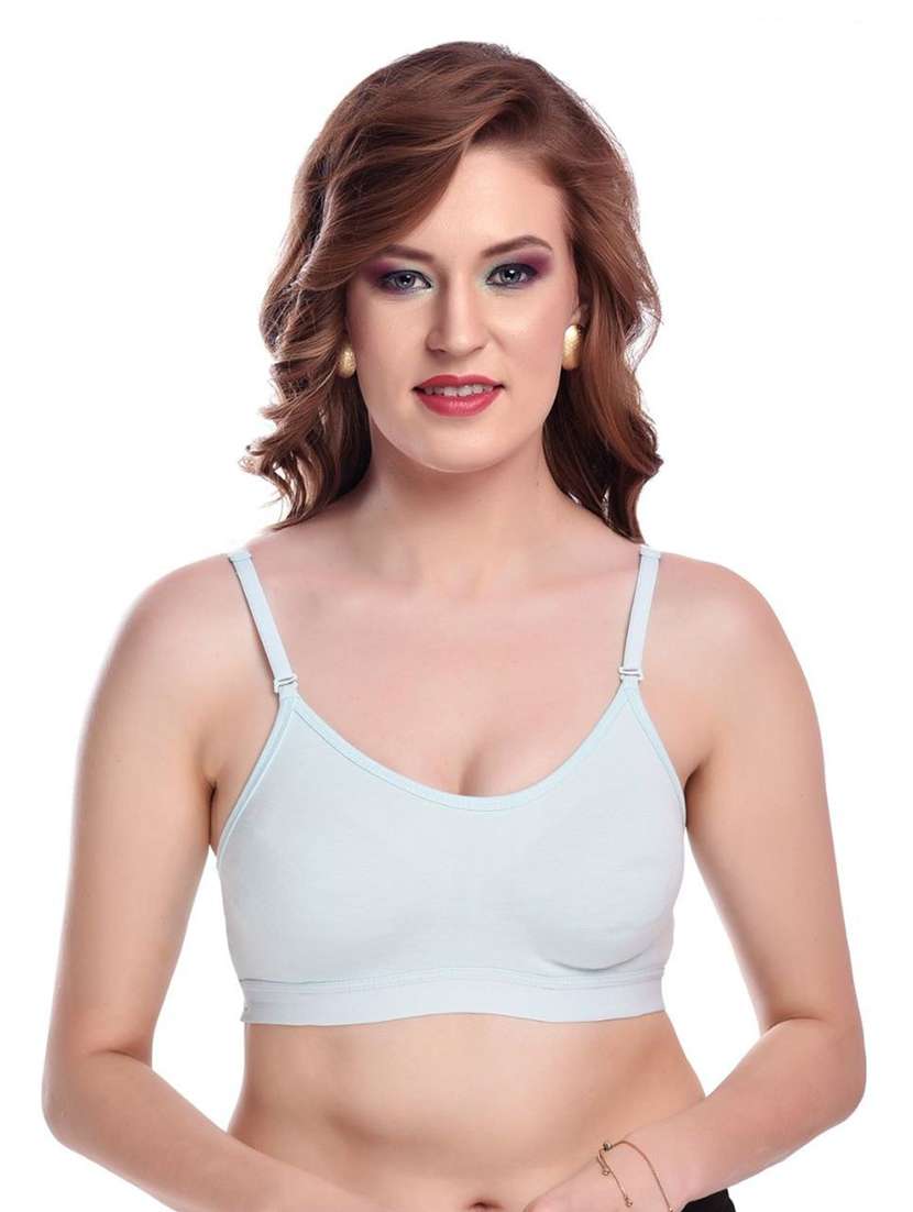 green cotton sports bra