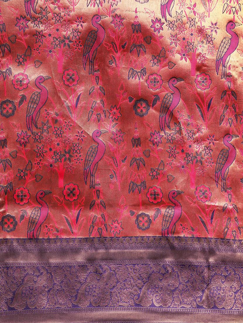 purple woven saree with blouse - 19954323 - Standard Image - 4