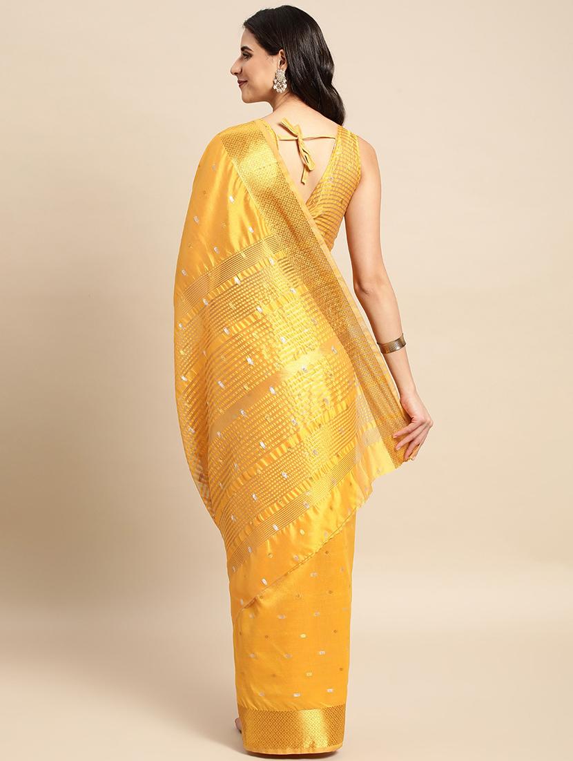 yellow fusion saree with blouse - 19954336 -  Standard Image - 1
