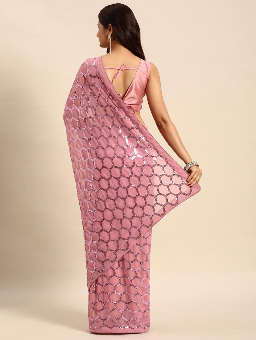 women's embroidered saree with blouse - 19954363 - Standard Image - 1