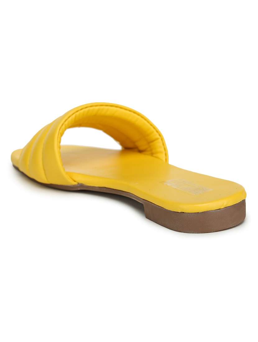 yellow synthetic slip on sandal - 19954552 -  Standard Image - 1