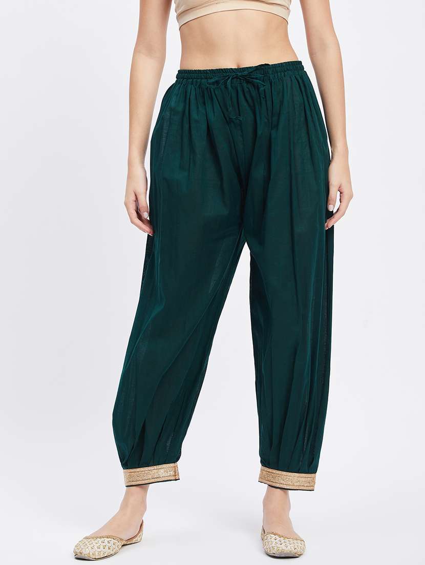 green cotton regular salwars