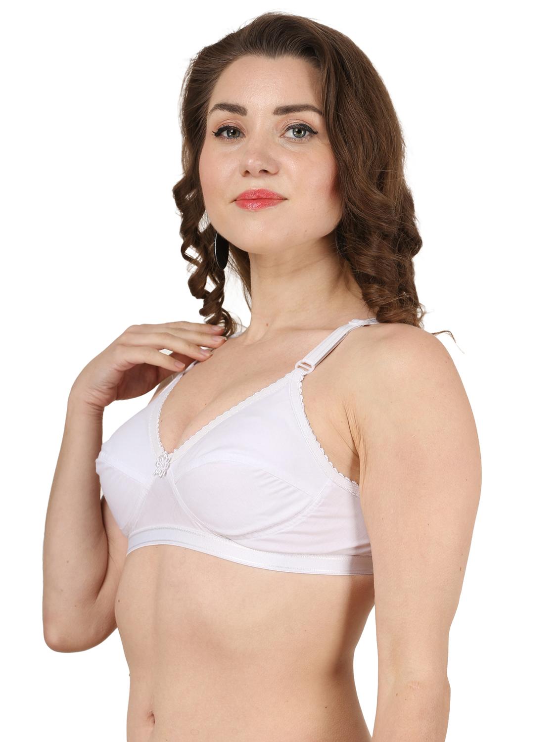 white cotton regular bra - 19955314 - Standard Image - 1