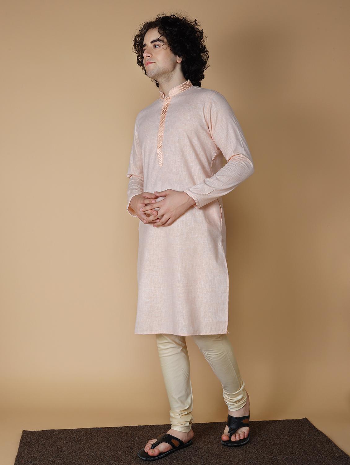 baby pink embroidered kurta pyjama set - 19955348 - Standard Image - 1