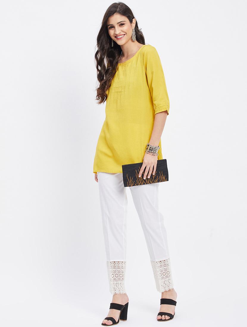 white solid mid rise ankle length trouser - 19956186 - Standard Image - 4