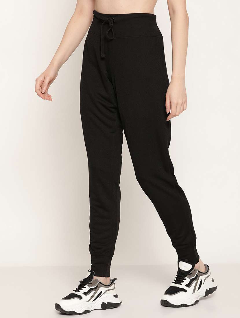 black cotton track pants - 19956608 -  Standard Image - 1