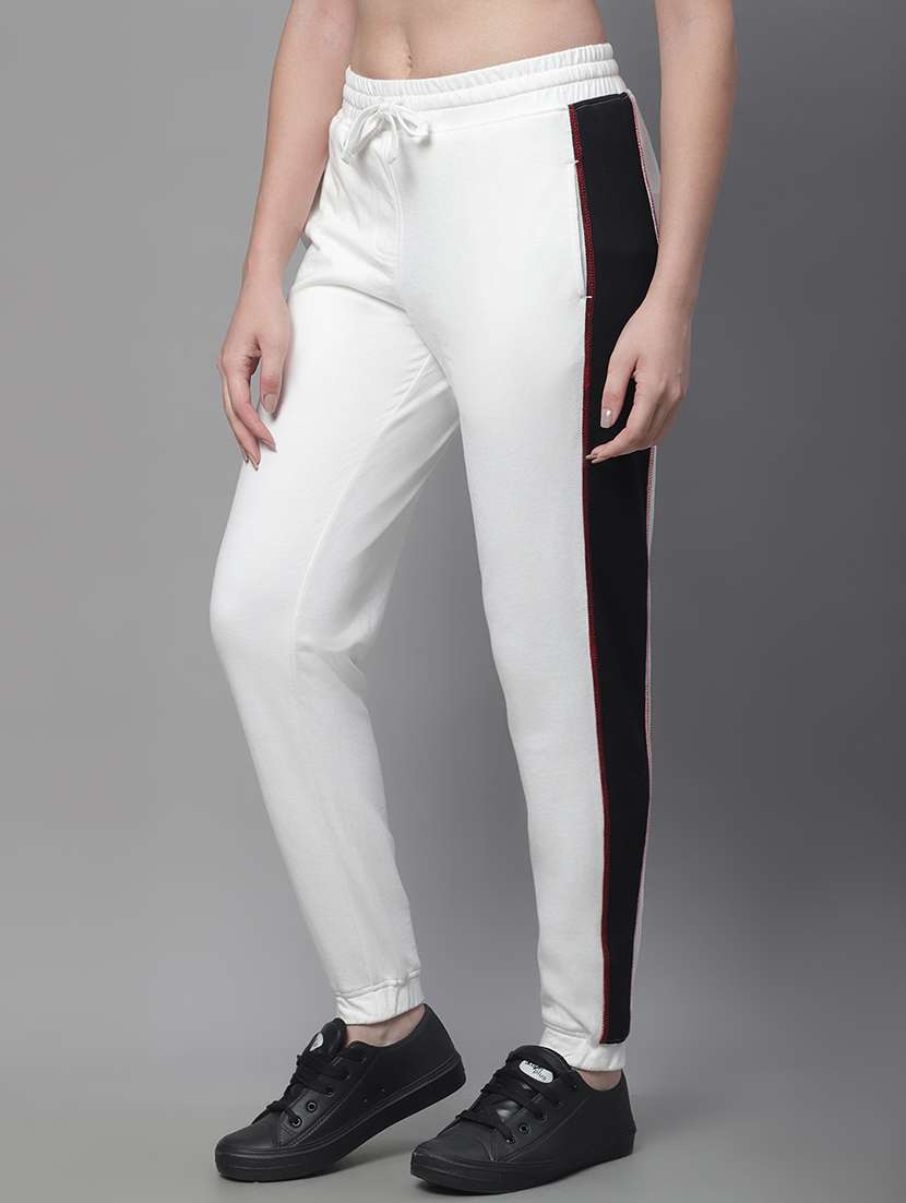 white cotton blend track pants - 19956633 -  Standard Image - 1