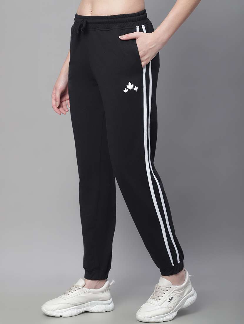black cotton blend track pants - 19956651 -  Standard Image - 1