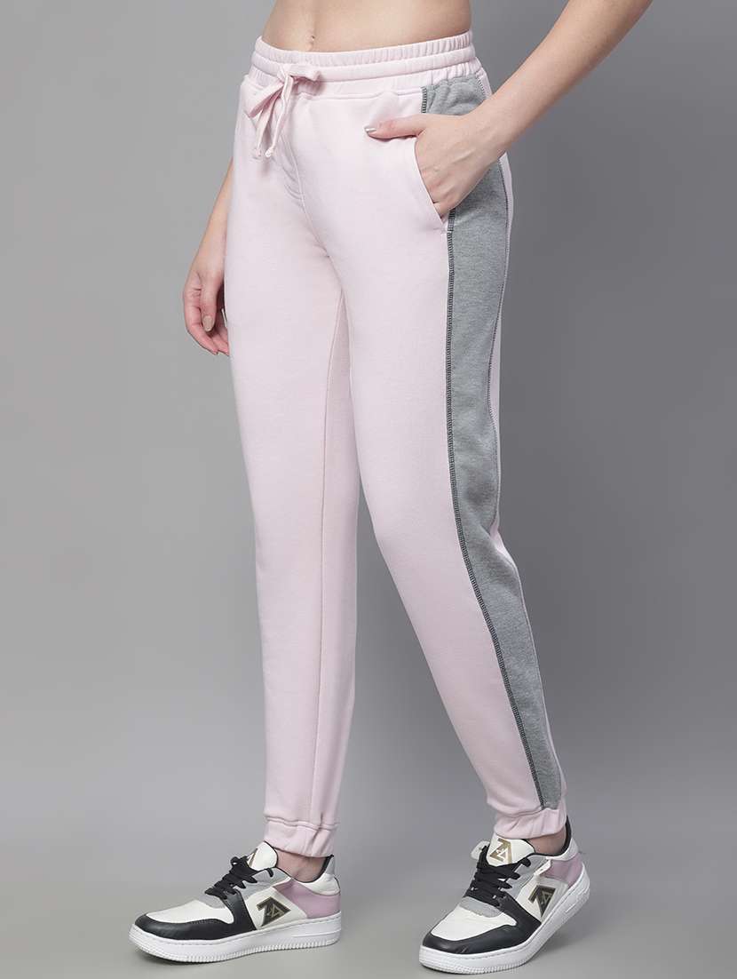 Pink Cotton Blend Track Pants - 19956652 -  Standard Image - 1