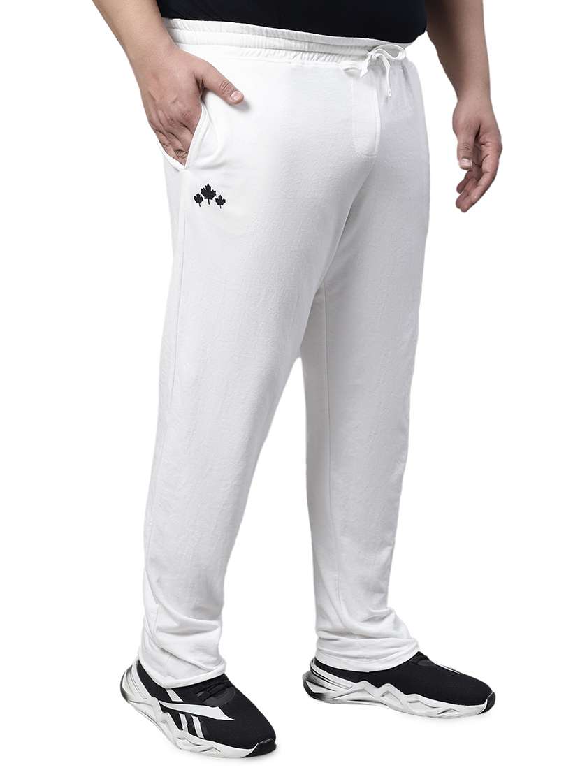 solid cotton blend full length track pant - 19956666 -  Standard Image - 1
