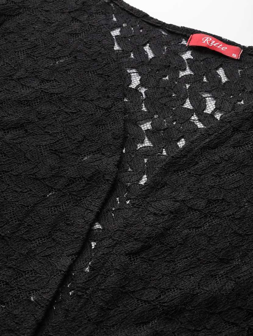 black self design regular shrug - 19956692 -  Standard Image - 4