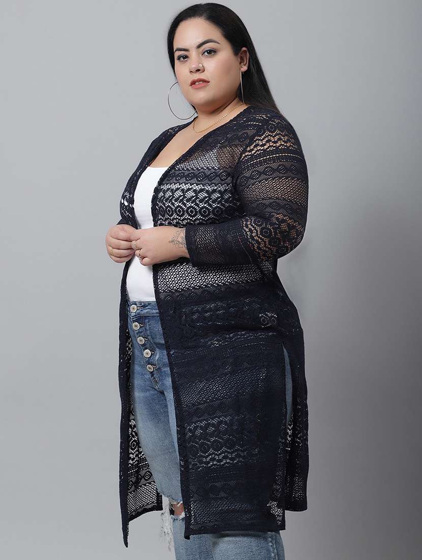 Raschel Knit Regular Shrug - 19956815 -  Standard Image - 1