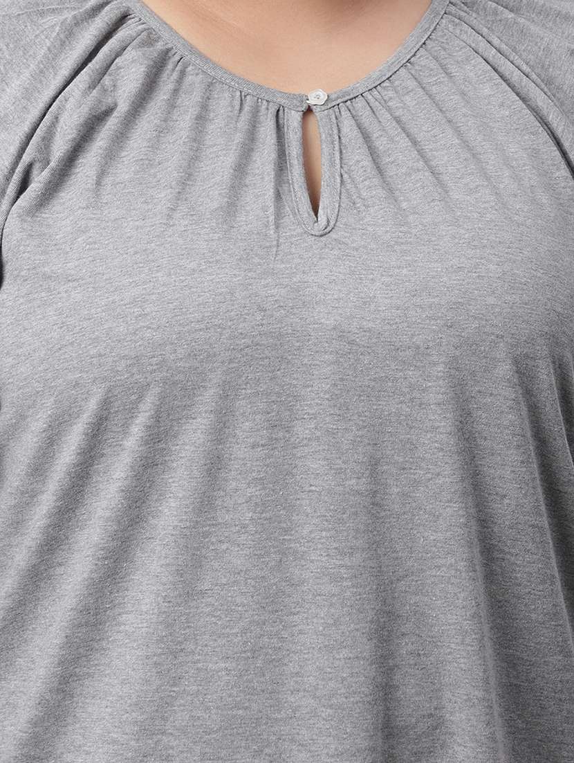 women's straight key hole neck top - 19956999 -  Standard Image - 4