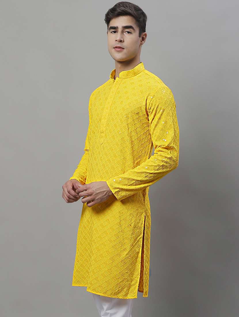 men's embroidered cotton kurta