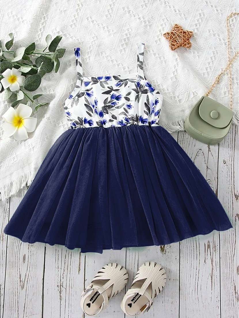 Girls Square Neck Sleeveless Frock