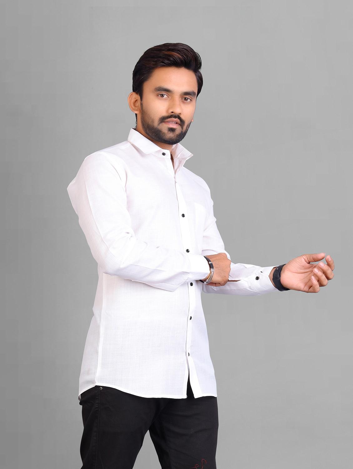 mens solid casual shirt - 19959108 - Standard Image - 1