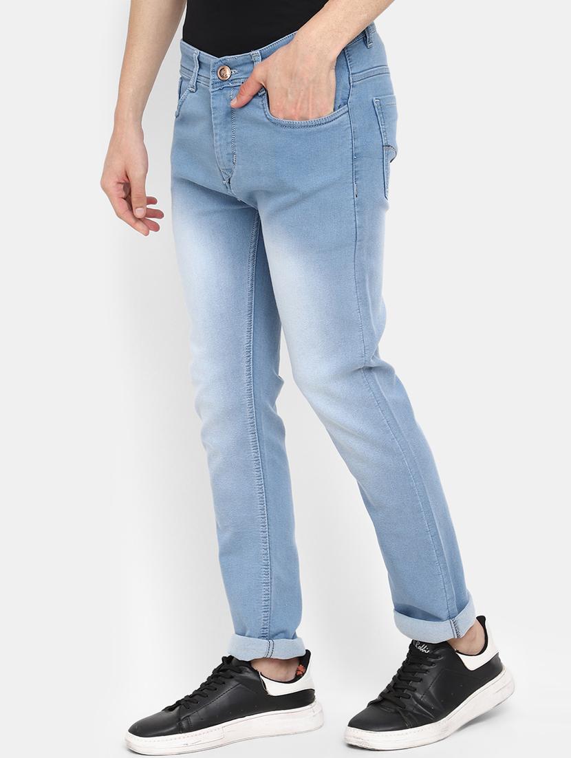 light blue denim plain jeans - 19959289 -  Standard Image - 1