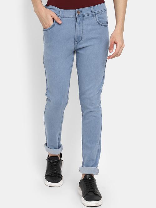 light blue denim plain jeans - 19959294 - Standard Image - 0