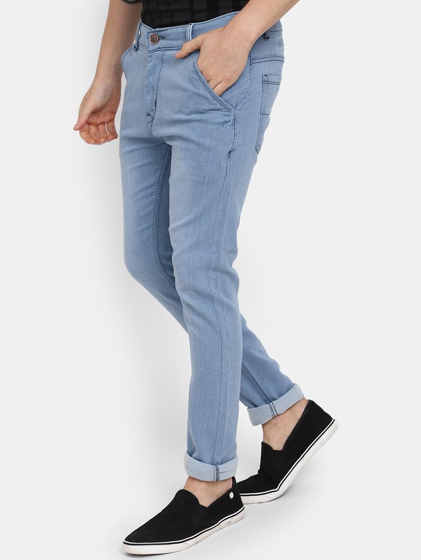light blue denim plain jeans - 19959295 -  Standard Image - 1