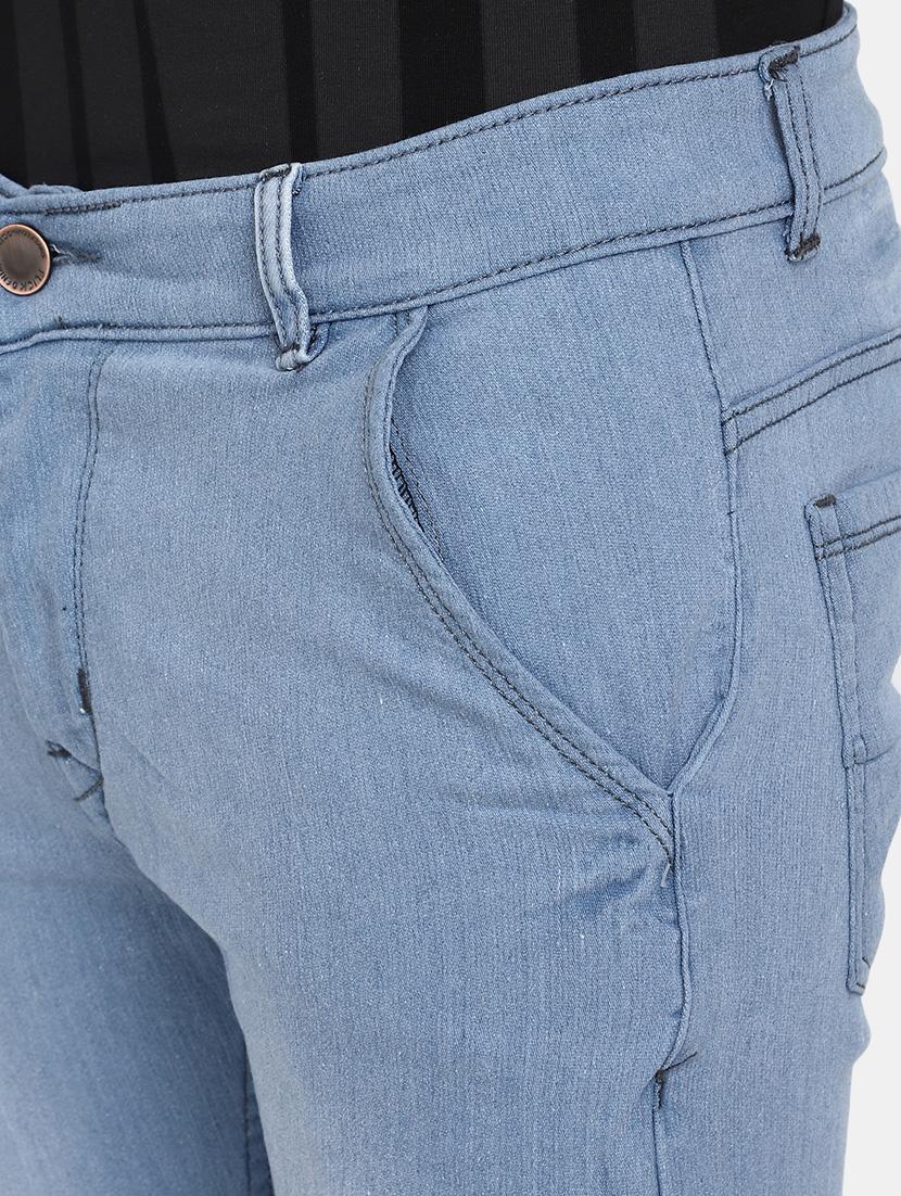 light blue denim plain jeans - 19959295 - Standard Image - 4