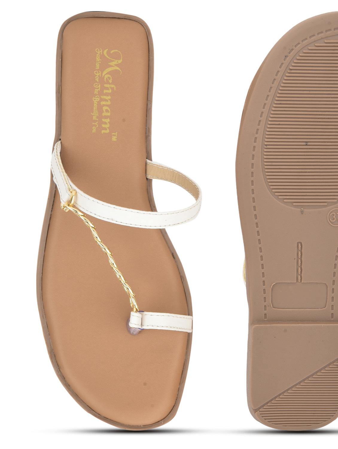 white synthetic slip on sandals - 19959425 - Standard Image - 1