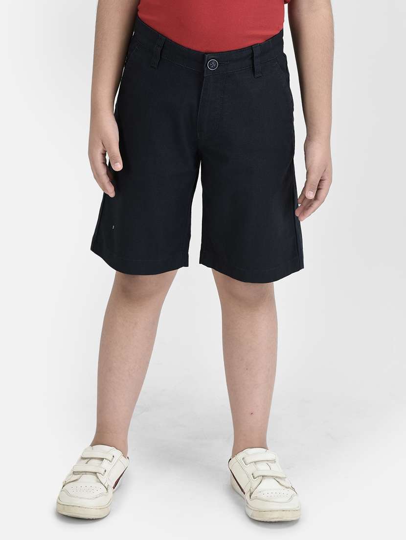 navy blue solid shorts