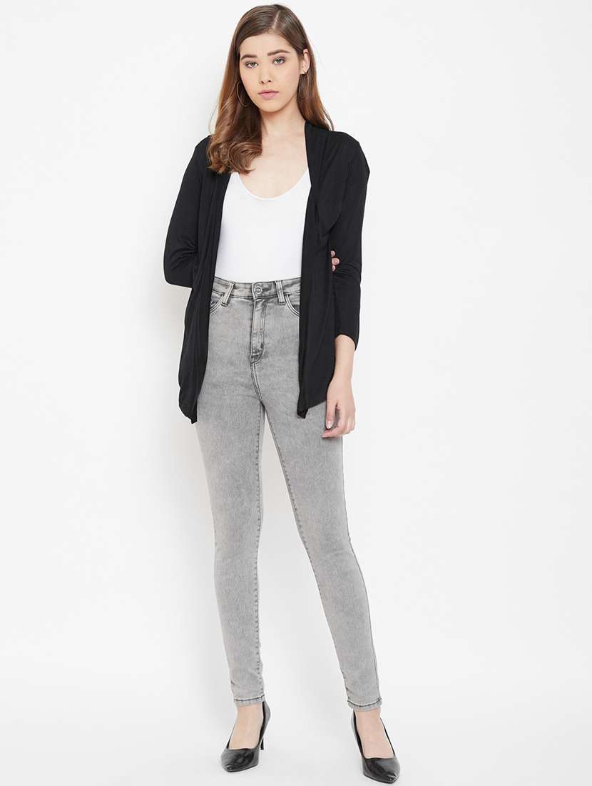 Black Polyester Shrug - 19959873 -  Standard Image - 4