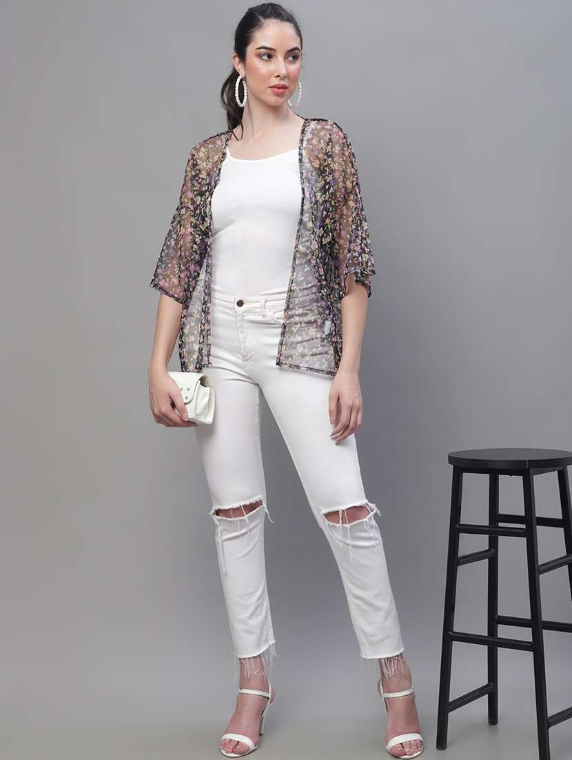 women floral short sleeve shrugs - 19959910 -  Standard Image - 4